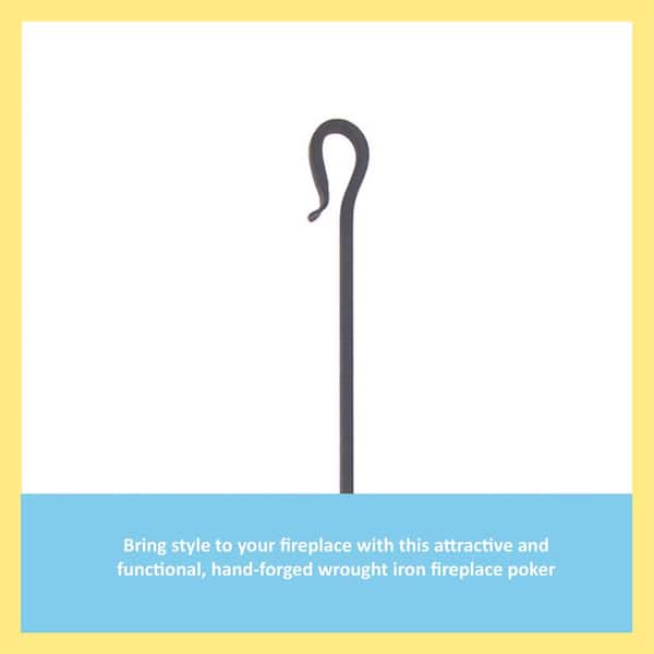 Shepherd's Hook 28 in. Tall Fireplace Poker Tool, Graphite