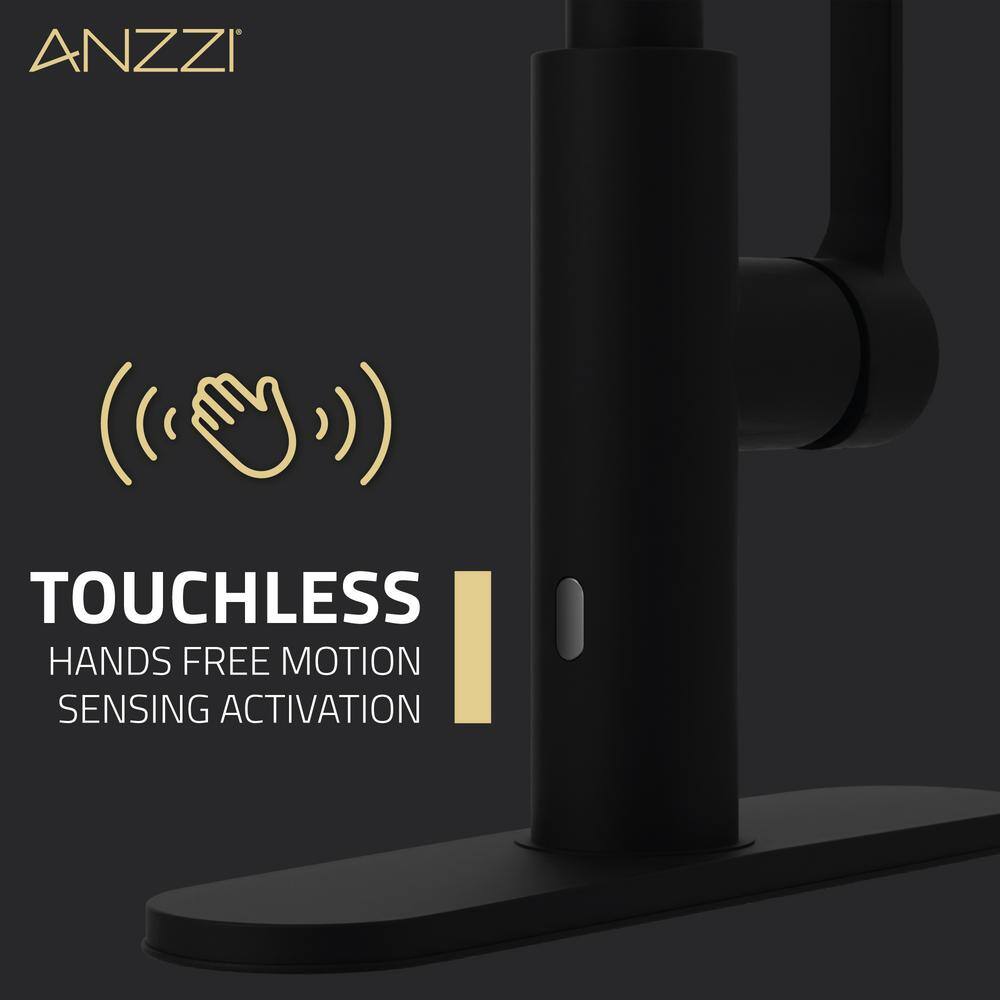 Matte Black Stainless Steel Touchless Pull-Down Kitchen Faucet