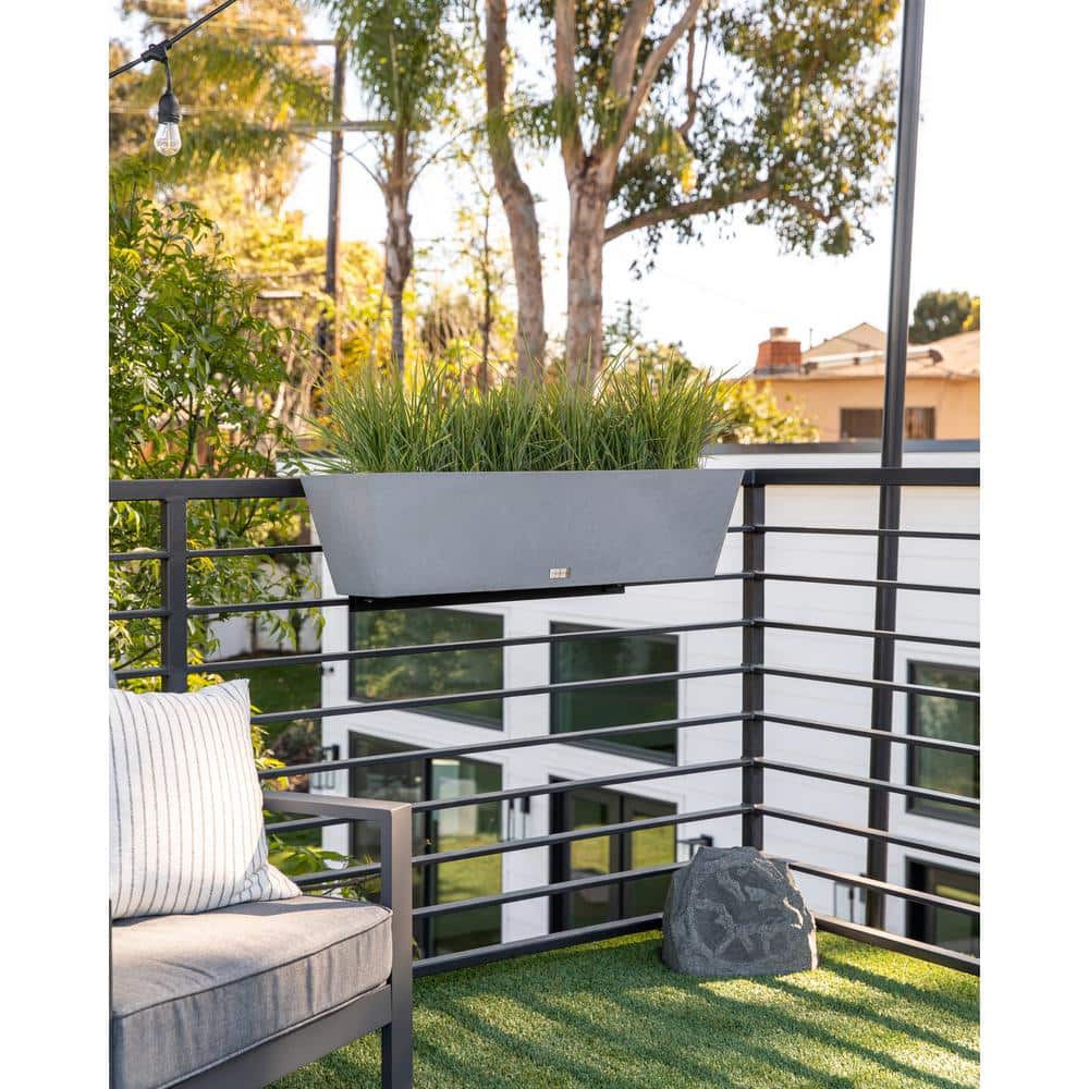 Gray 36" Recycled Plastic Railing Planter