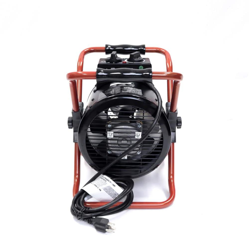 Portable Black Electric Forced Air Space Heater with Thermostat