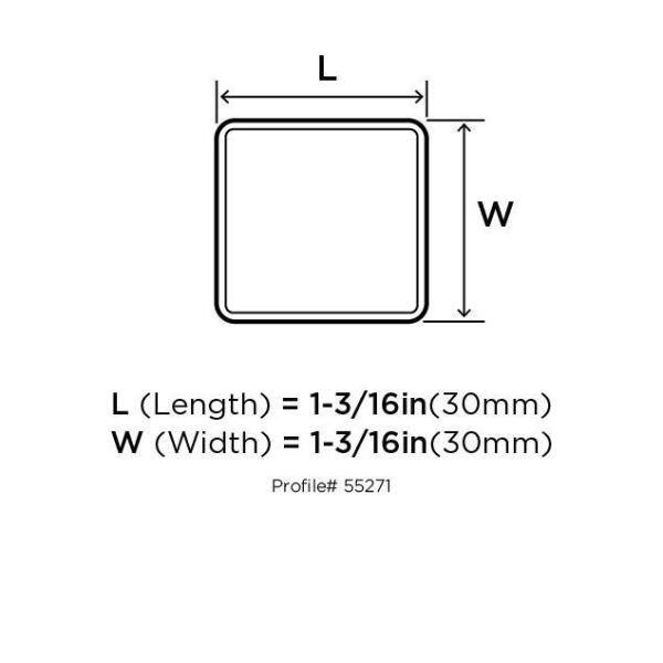 Gunmetal Square Modern Industrial Cabinet Knob with Mounting Hardware