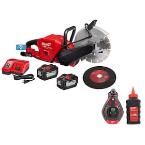 M18 FUEL ONE-KEY 18V Lithium-Ion Brushless Cordless 9 in. Cut Off Saw Kit with 100 ft. Bold Line Chalk Reel Kit