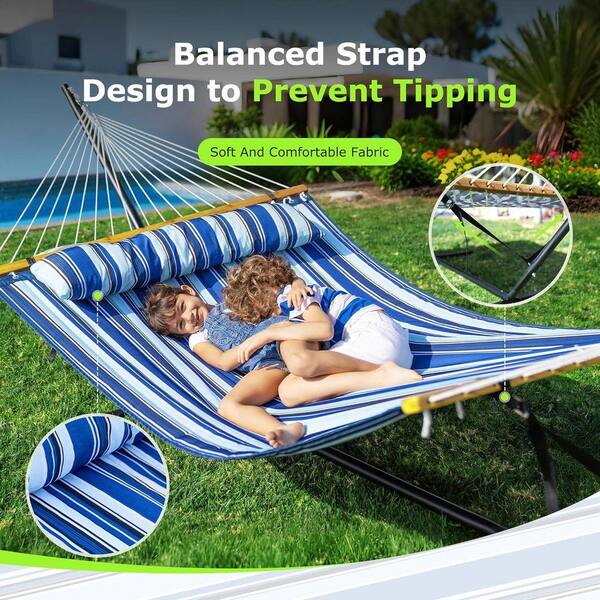 Double Hammock with Stand, Durable Portable Hammock with