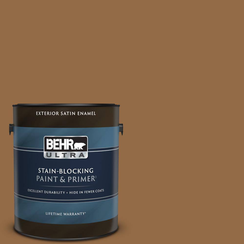 BEHR ULTRA 1 gal. QE31 Barcelona Brown Satin Enamel