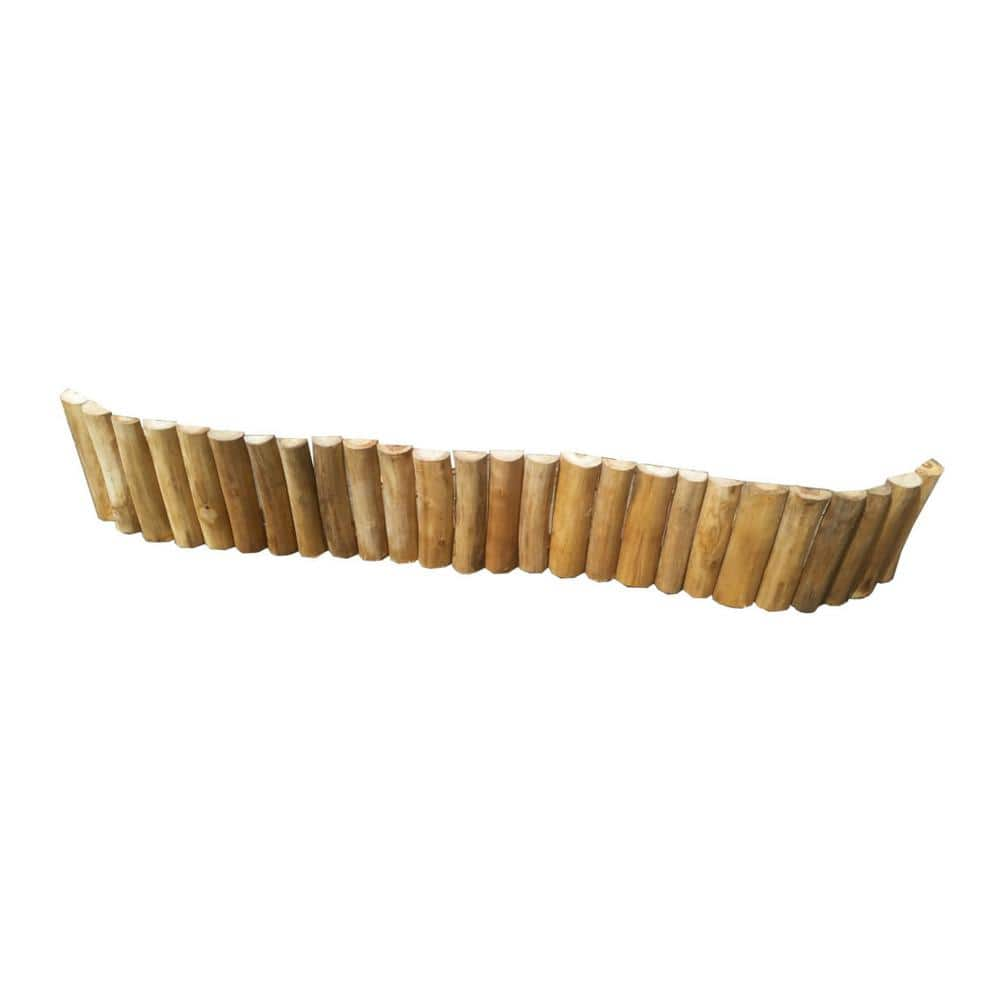 MGP 72 in. L x 2 in. W Level Top Teak Split Log Edging STEE-72 - The ...