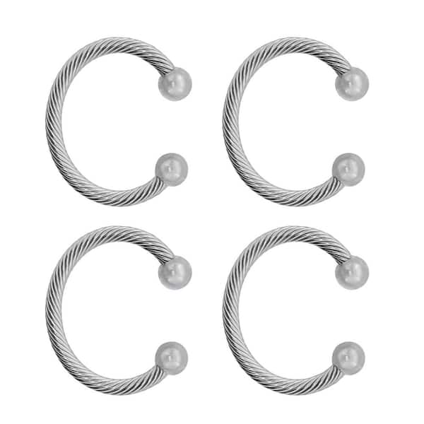 3.1 in. Silver Metal MantleClip Chic Stocking Holder 4-pack