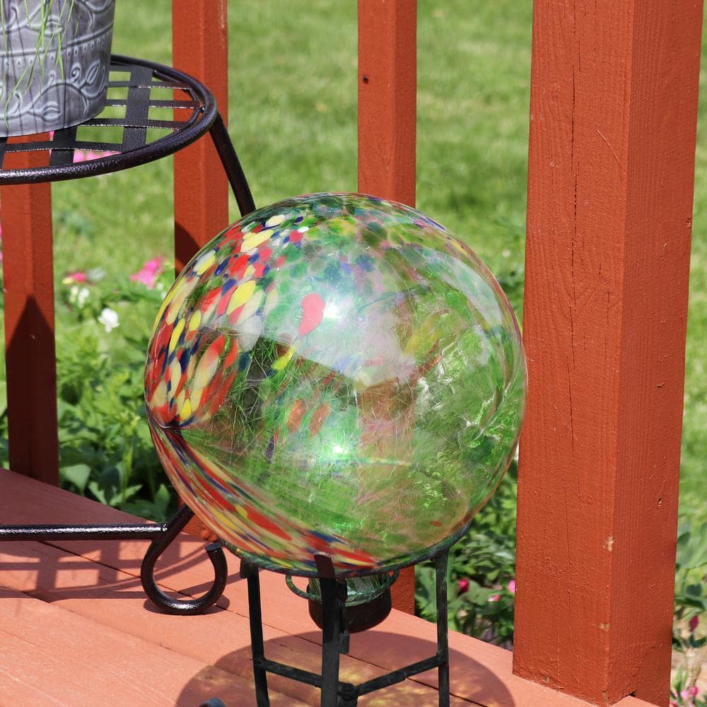 Green Artistic 10-Inch Glass Outdoor Gazing Globe