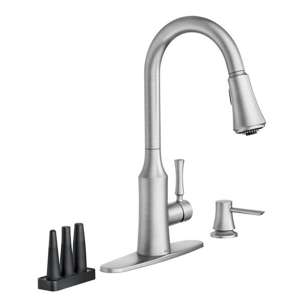 Moen Venango Single-Handle Pull-Down Sprayer Kitchen Faucet 87113SRS for sale online 