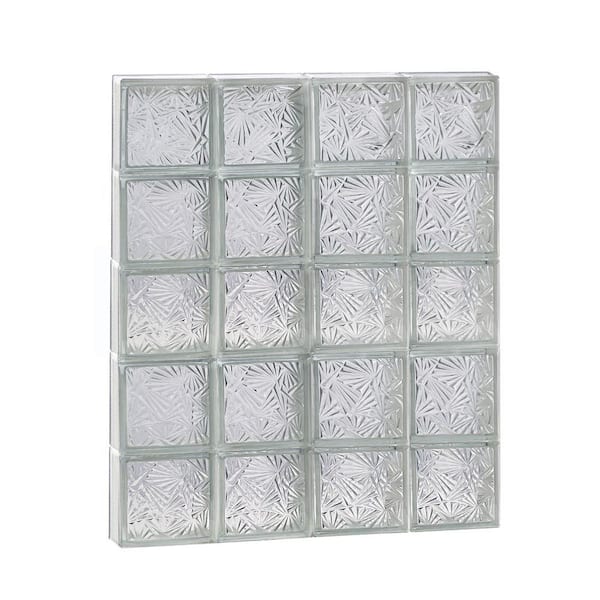 30 in. x 37.5 in. x 3.125 in. Metric Series Cuneis Pattern Frameless Non-Vented Glass Block Window