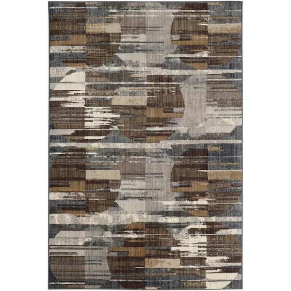 Mohawk Home Pyramid Lake Taupe 5 ft. 3 in. x 7 ft. 10 in. Abstract Area Rug