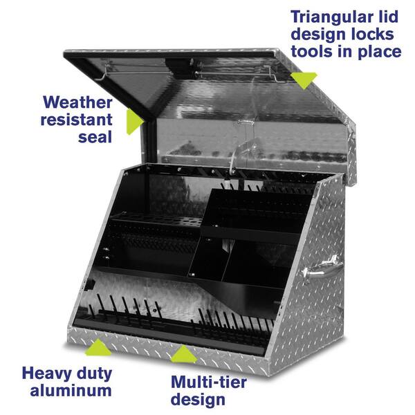 27 in. W x 18 in. D Portable Triangle Top Tool Chest for Sockets, Wrenches and Screwdrivers in Aluminum