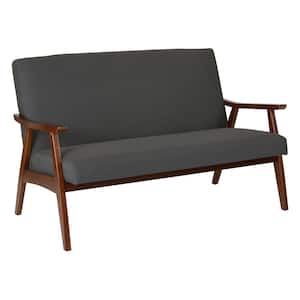 Davis 52 in. Charcoal Polyester 2-Seat Loveseat with Wood Frame
