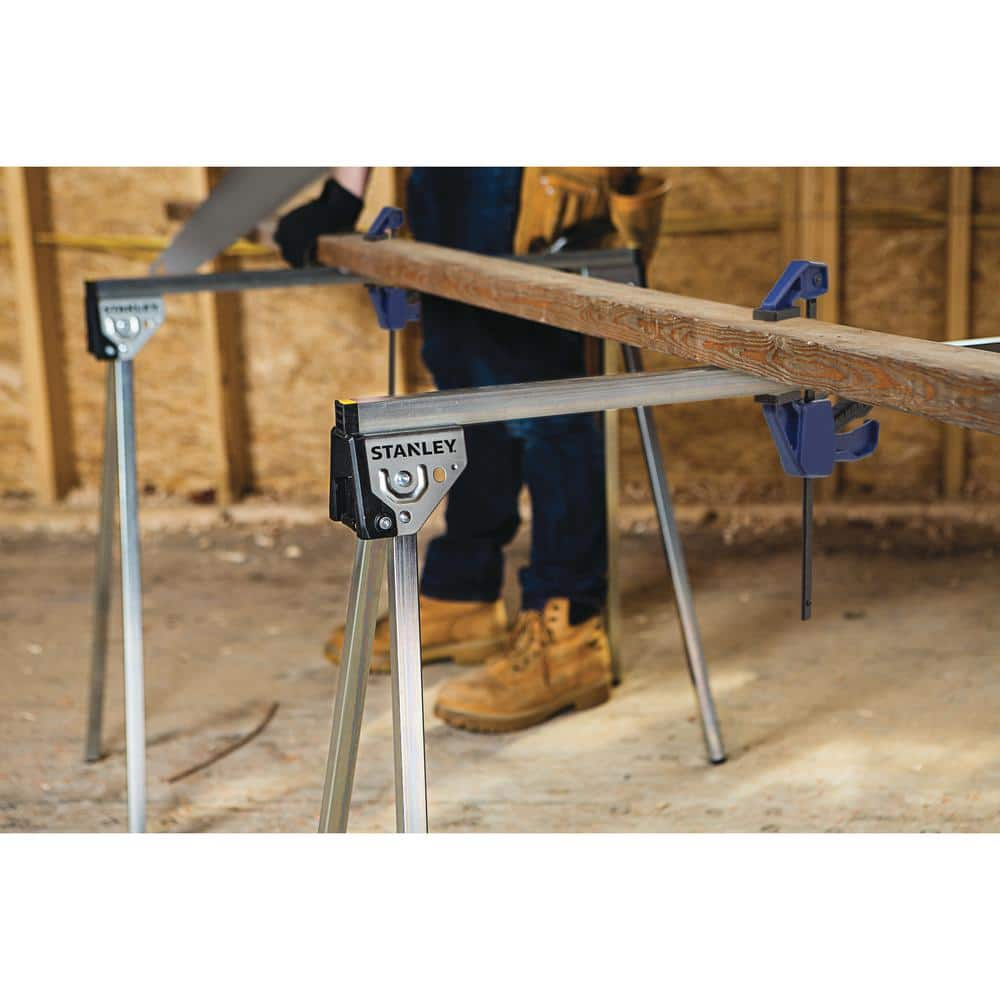 Sawhorse 2 Pack Saw Horse Folding 29 inch Metal Work Heavy Duty Steel