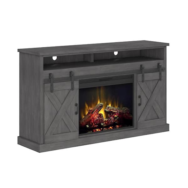 Bridgevine Home 66 in. Fully Assembled Grey TV Stand, Fits TV's up to 70 in.