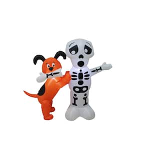 48.03 in. H x 17.72 in. W x 53.54 in. L Halloween Inflatable Skeleton with Dog