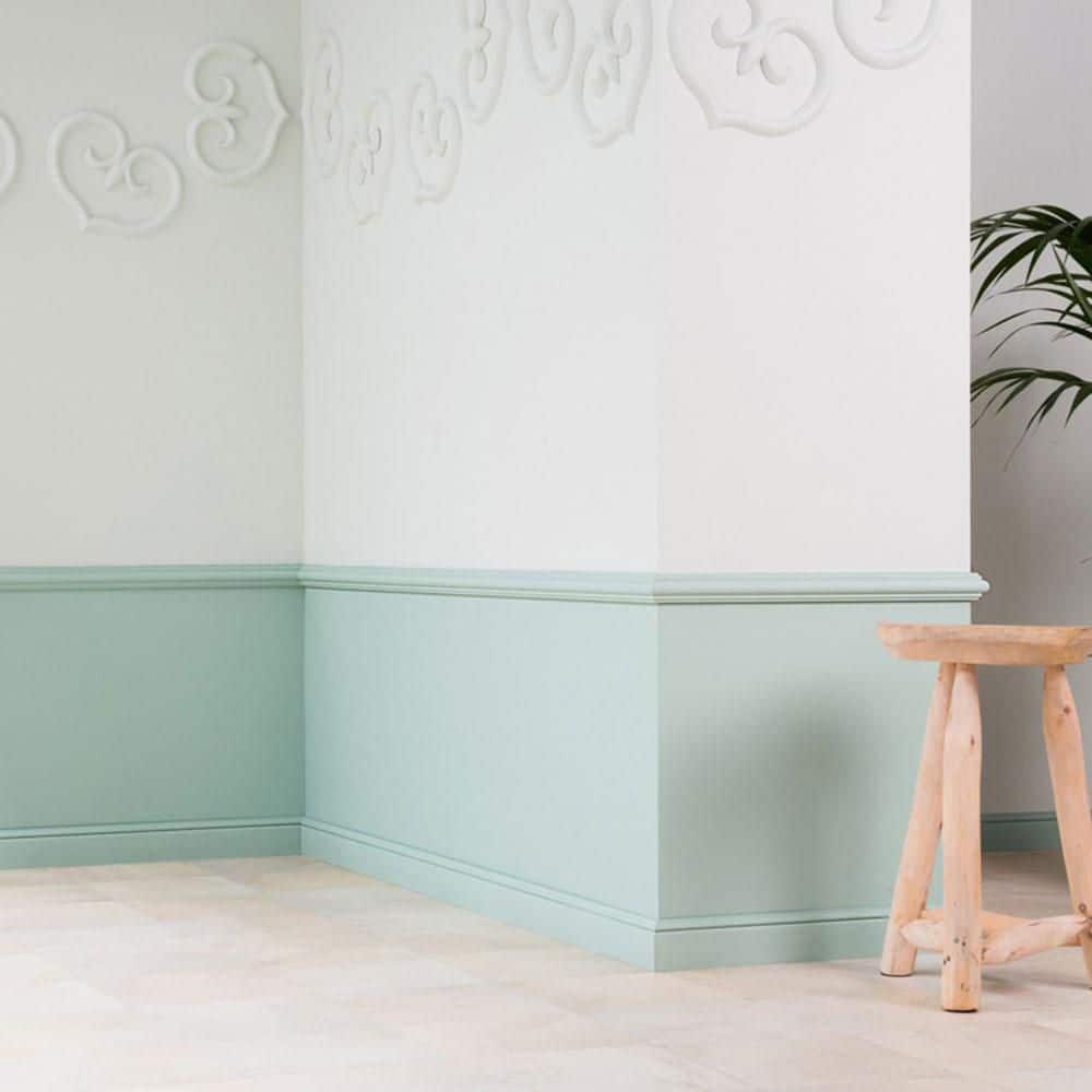 2.75'' H Primed White Polystyrene Baseboard Moulding (Set of 3)