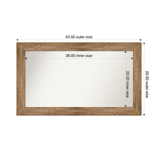 Amanti Art Owl Brown 43.5 in. W. x 25.5 in. Custom Non-Beveled Wood Framed Bathroom Vanity Wall Mirror