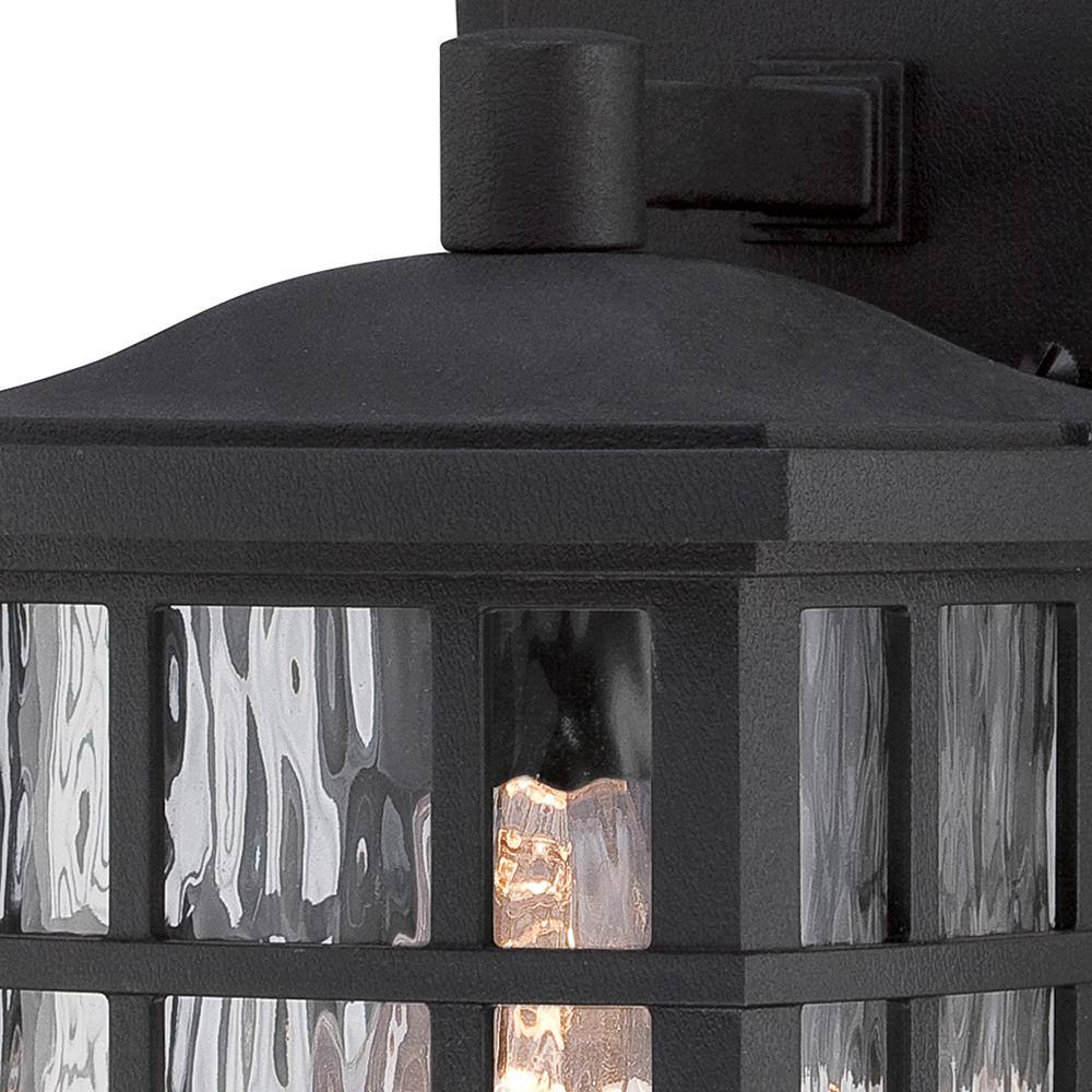 Mystic Black and Bronze Outdoor Wall Lantern with Clear Water Glass