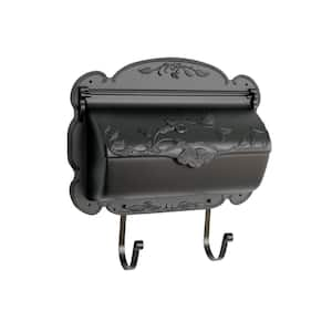 Hummingbird Black Wall Mount Horizontal Mailbox