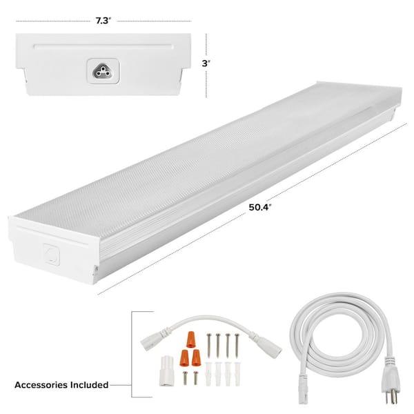 Maxxima 4 ft. 50-Watt LED Shop Light Wraparound Fixture, Linkable