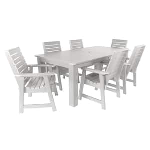 Weatherly White 7-Piece Recycled Plastic Rectangular Outdoor Dining Set