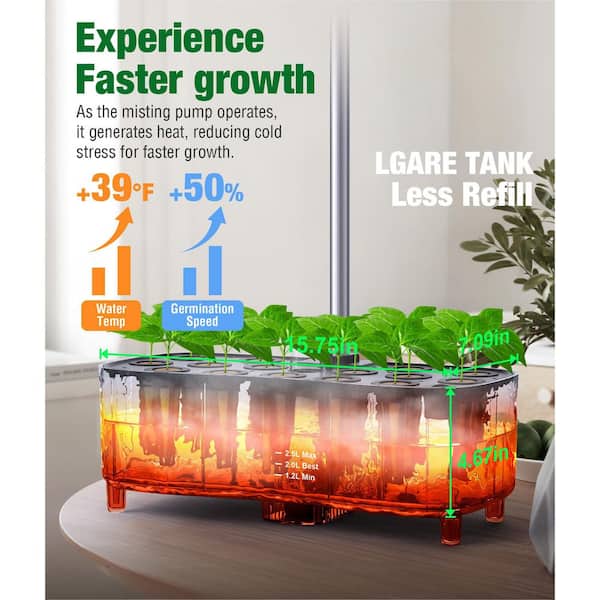 Hydrocultuur Kweeksysteem 9 Pods Indoor Kruidentuin Kit met 15W LED Grow Light Automatische Timer Ontkieming Kits In hoogte verstelbare Smart Garden Planter voor Thuis, Keuken, Tuinieren
