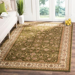 Lyndhurst Sage/Ivory 5 ft. x 8 ft. Antique Floral Border Area Rug