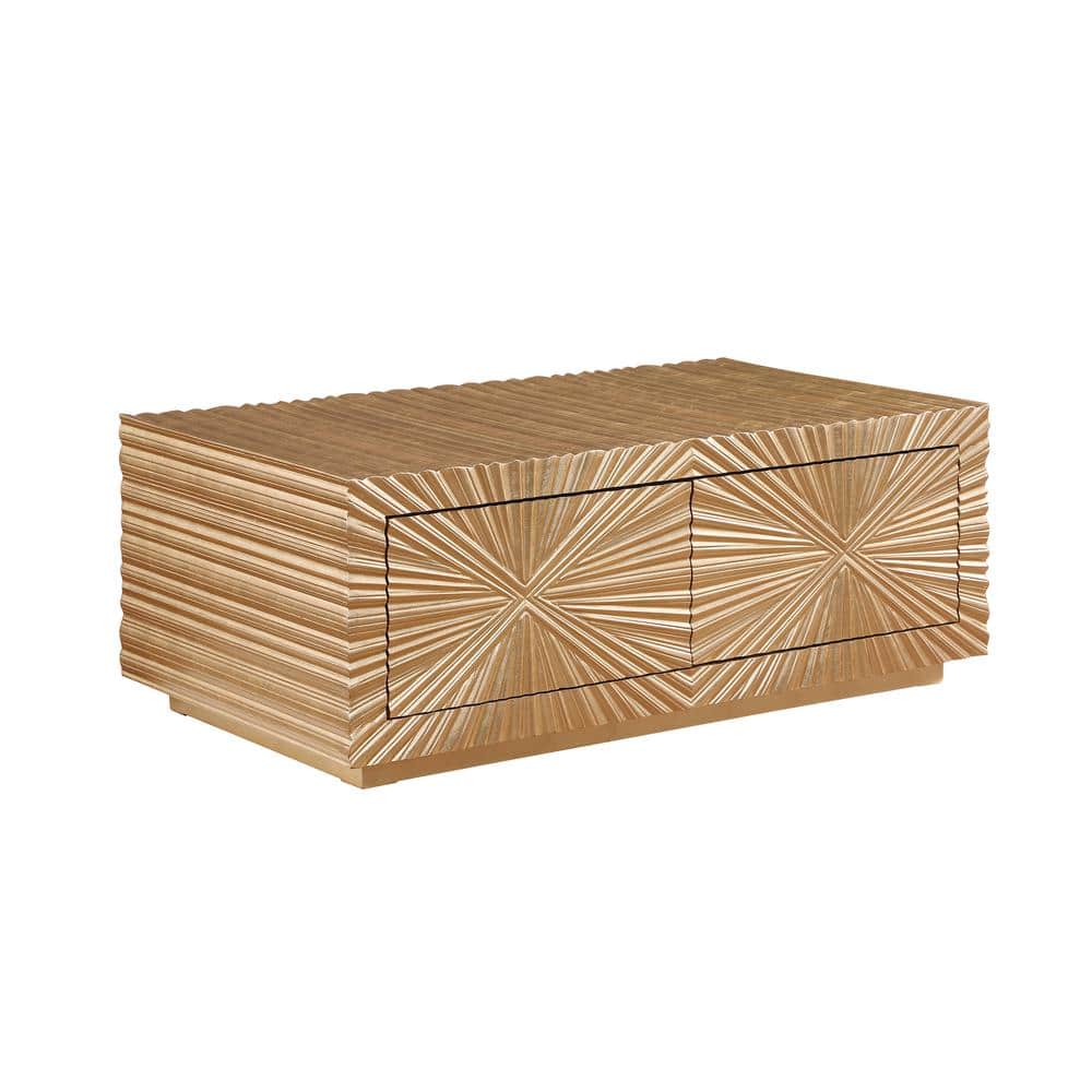 Best Master Furniture Lacy 47 in. L Gold Rectangle Wood Coffee Table