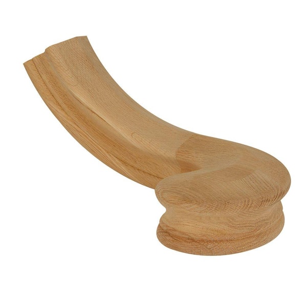 EVERMARK Stair Parts 7540 Unfinished Red Oak Left-Hand Turn-Out Handrail Fitting