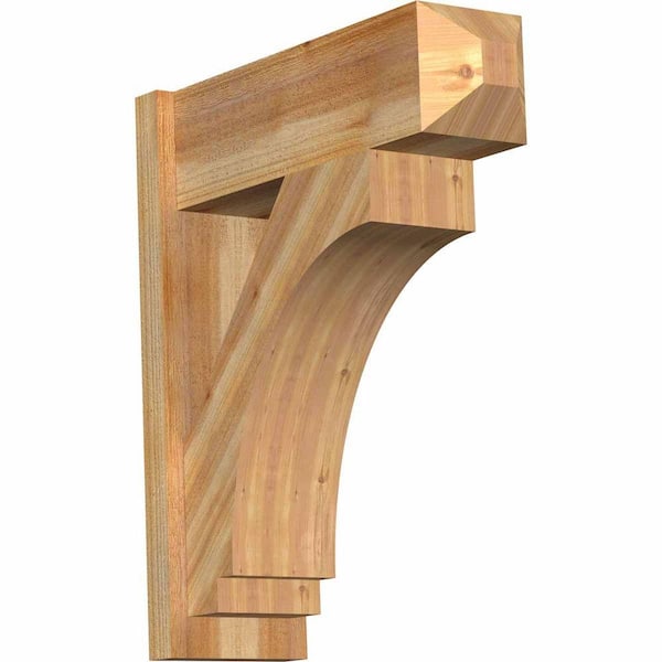 Ekena Millwork 8 in. x 28 in. x 24 in. Imperial Craftsman Rough Sawn Western Red Cedar Outlooker