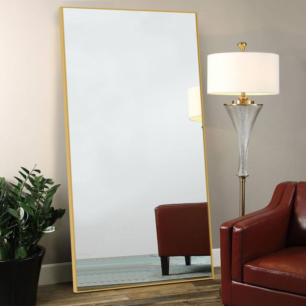 NEUTYPE 71 in. x 28 in. Classic Rectangle Metal Framed Gold Wall Mirror  EV-18070-G - The Home Depot