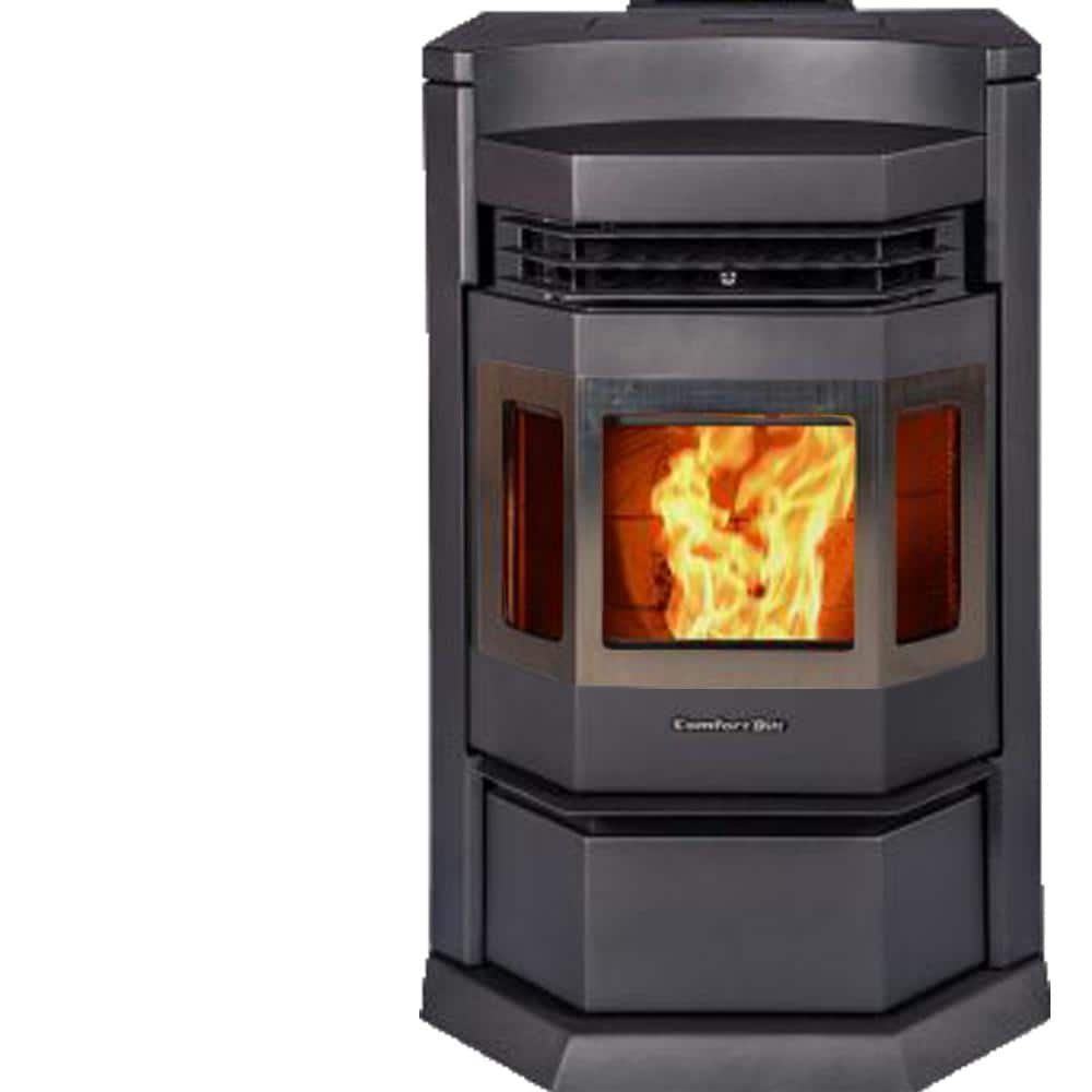 ComfortBilt 2,800 sq. ft. EPA Certified Pellet Stove in Black and SS