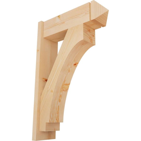 Ekena Millwork 8 in. x 36 in. x 24 in. Douglas Fir Imperial Arts and Crafts Smooth Outlooker