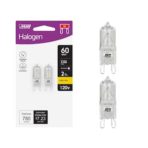 60-Watt Bright White (3000K) T4 G9 Bi-Pin Base Dimmable Decorative Halogen Light Bulb (2-Pack)