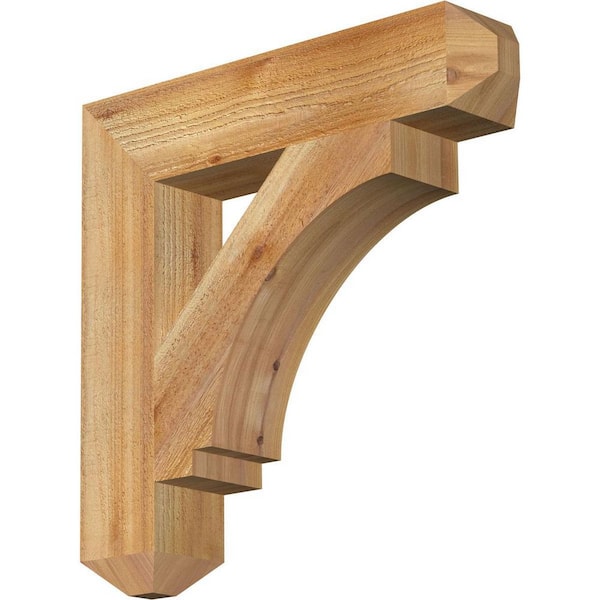 Ekena Millwork 4 in. x 20 in. x 20 in. Western Red Cedar Imperial Craftsman Rough Sawn Bracket