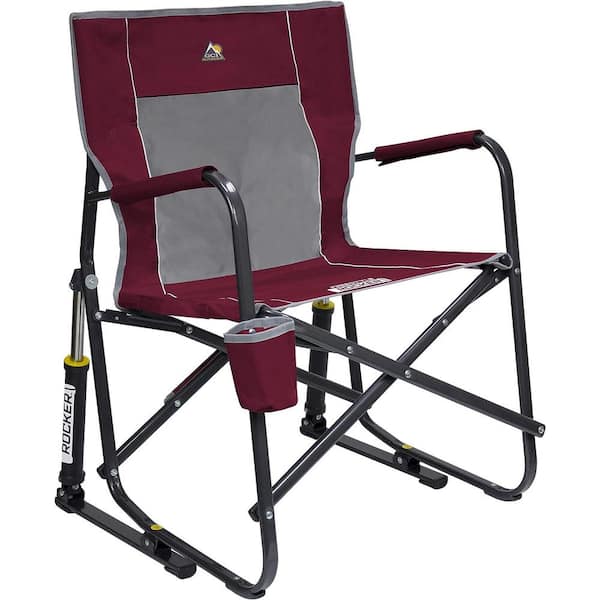 ITOPFOX Metal Freestyle Outdoor Rocking Chair in Red