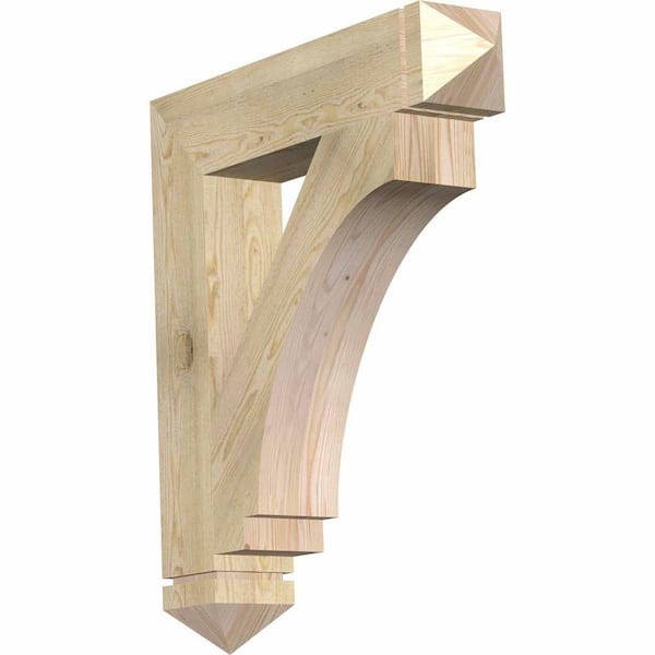 Ekena Millwork 6 in. x 36 in. x 32 in. Douglas Fir Imperial Arts and Crafts Rough Sawn Bracket