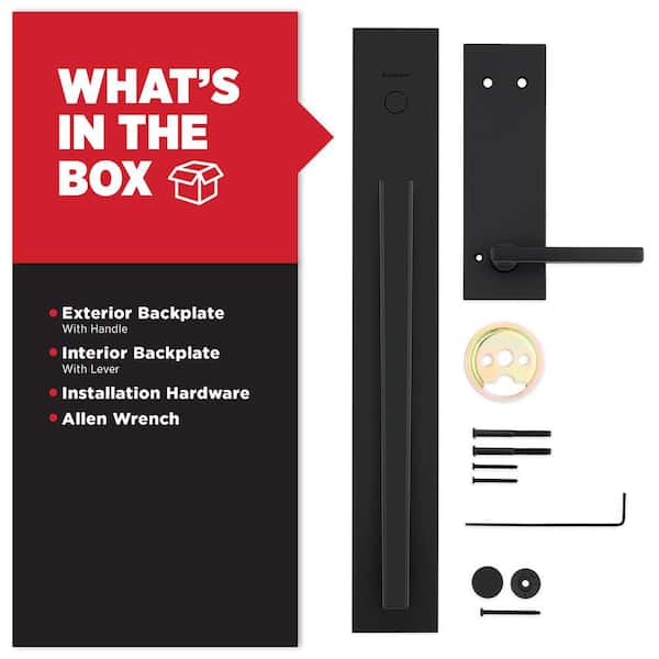  　カムループス　ブラック L Kwikset Caerus Matte Black Non Functioning Dummy Door Handleset