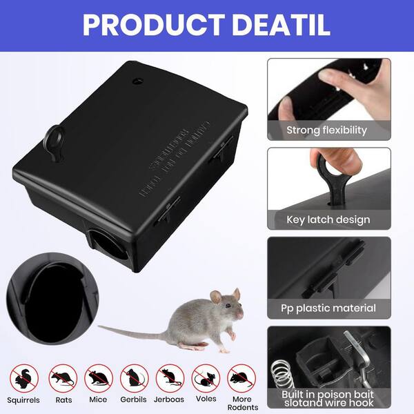 OGETFUUR 12-Pack Key–Required Rat Bait Stations and Mouse Bait