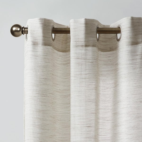 Dover Natural Polyester 38 in. W x 84 in. L Grommet Light Filtering Curtain (Single Panel)