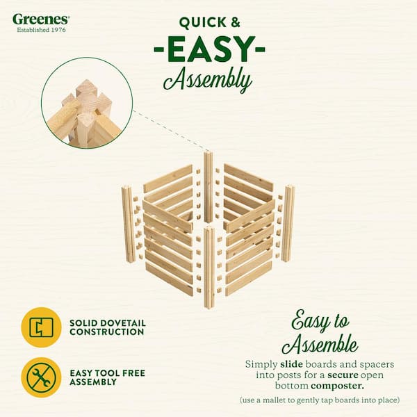 Greenes 77.3 Gal. Cedar Wood Stationary Composter
