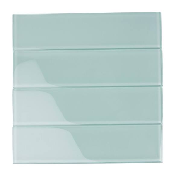 Apollo Tile (Sample) Blue 3-in x 12-in Polished Glass Floor and Wall Tile
