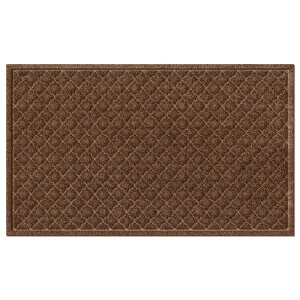 Bungalow Flooring Waterhog Cordova 45 in. x 70 in. PET Polyester Indoor Outdoor Mat Dark Brown