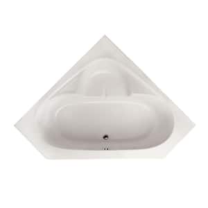 Studio 60 in. Acrylic Corner Drop-in Air Bath Bathtub in White