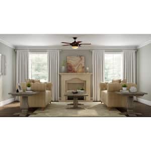Midili 44 in. Indoor LED Gilded Espresso Dry Rated Ceiling Fan with 5 Reversible Blades, Light Kit and Remote Control