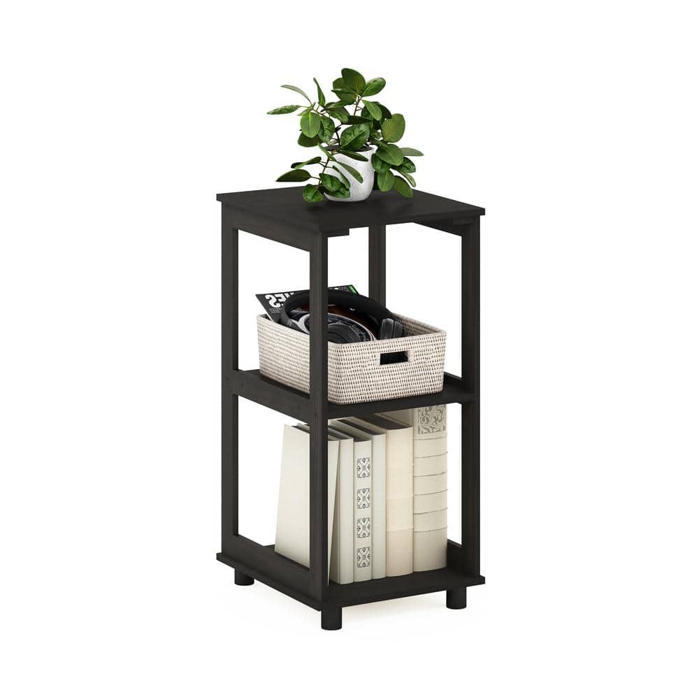 Espresso Composite Wood 2-Tier Tall End Table