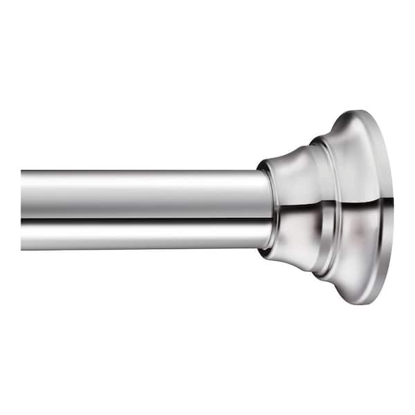 MOEN 72 in. Adjustable Straight Decorative Tension Shower Rod in Chrome
