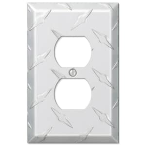 Diamond Plate 1 Gang Duplex Aluminum Wall Plate - Aluminum