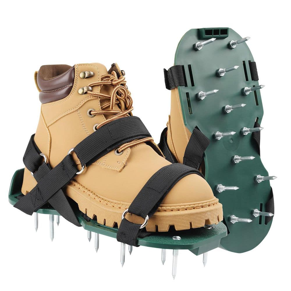 Plastic Lawn Aerator Shoes Pair Adjustable Hook Loop Straps Heavy Duty Spike Soil Aerator Tool for Grass price history on PriceWatchPro