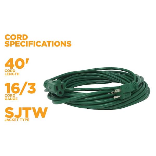 Southwire 40 ft. 16/3 SJTW Outdoor Light-Duty Extension Cord